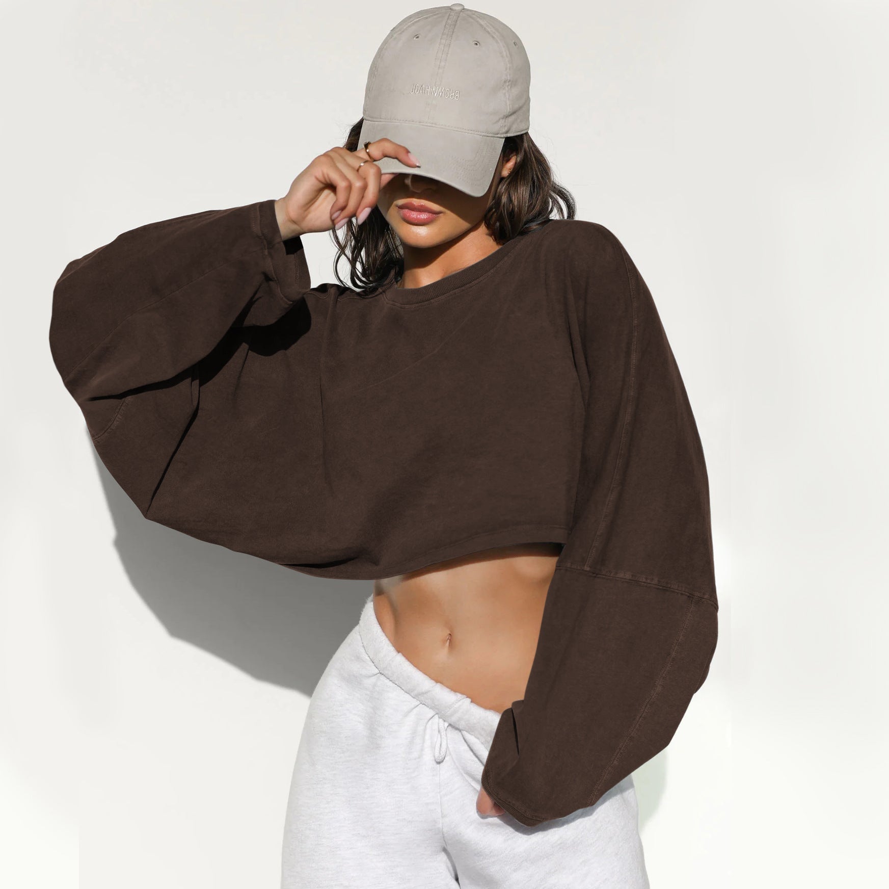 Active Comfort Long Sleeved Sweatshirt Crop Top